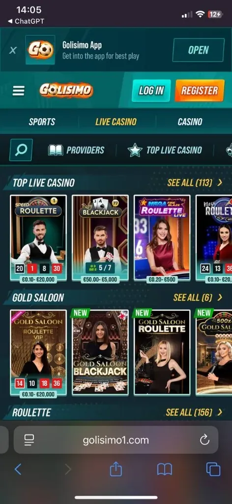 Golisimo mobil nézet 2