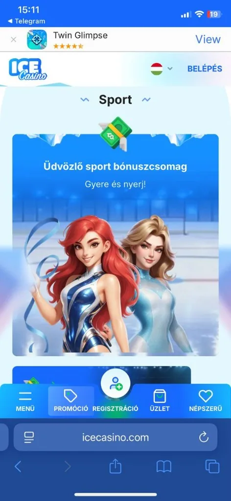 Ice Casino mobil sport bónusz