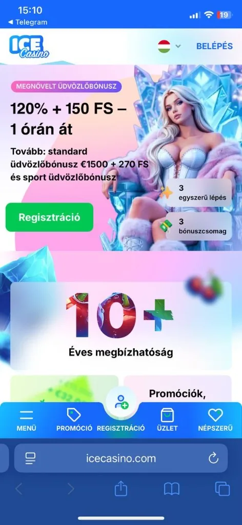 Ice Casino mobil üdvözlő ajánlat